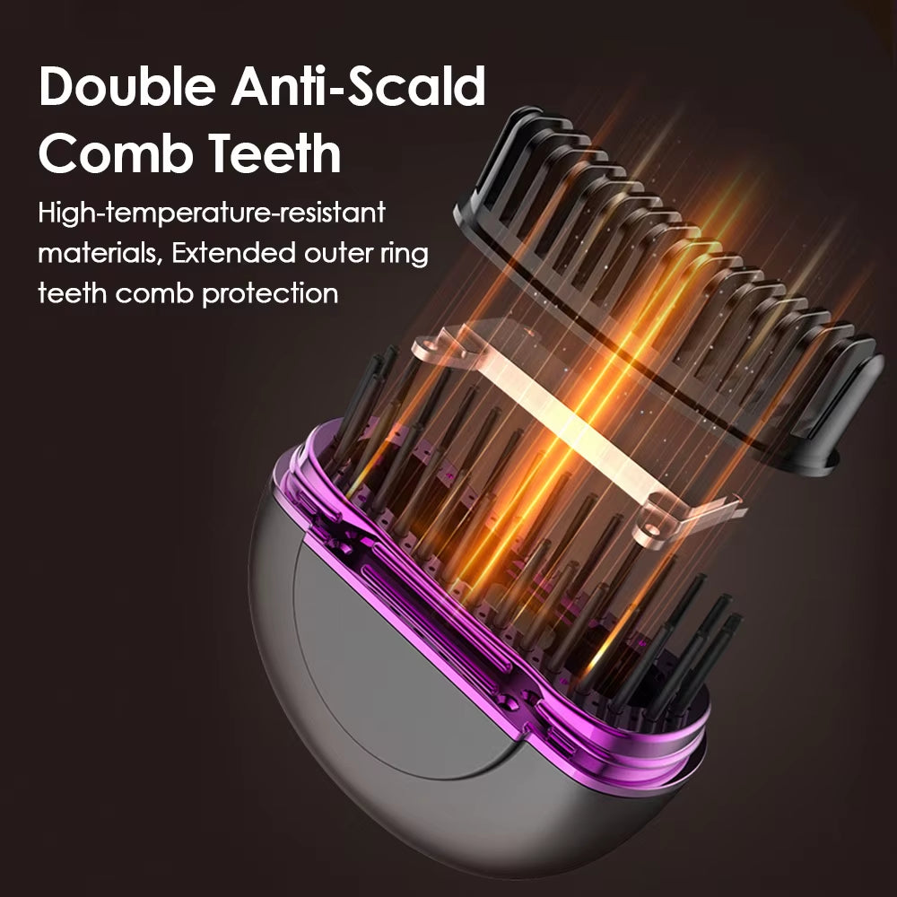 Wireless Portable Mini Hair Straightener Brush 3 Adjustable Temperature Heating USB Rechargeable Hair Comb Hair Styling Tools